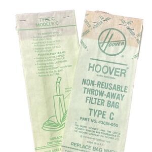 8 Hoover Upright Style Vac Bags Type C‎ Vacuum Cleaner Bags 7 same, 1 different